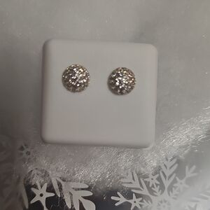 Elegant Gold and Silver Stud Earrings